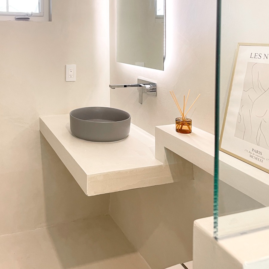 Microcement Bathroom Vanity Application