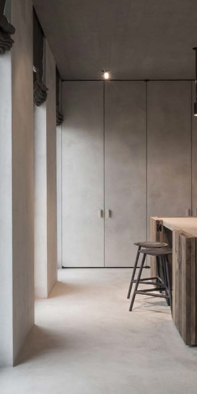 Microcement Over Wood Closet